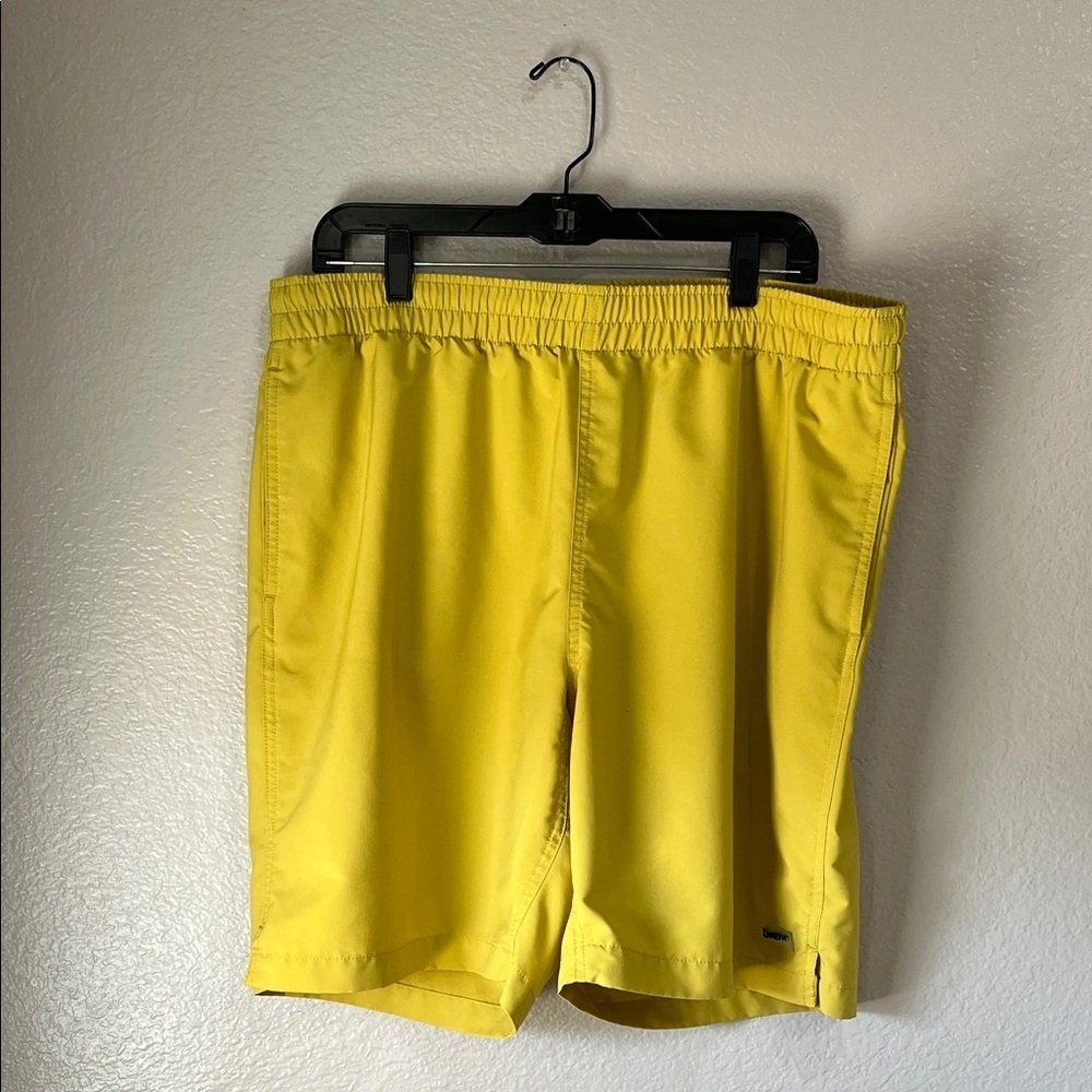 Duluth Trading Co Men's Yellow Genuis Unlined Swim Shorts 9" inseam Sz XL Vacay